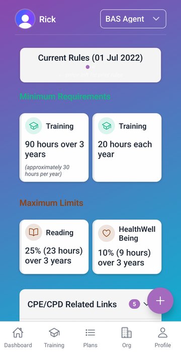 Rules detail screen showing minimum requirements and maximum limits for the BAS Agent role